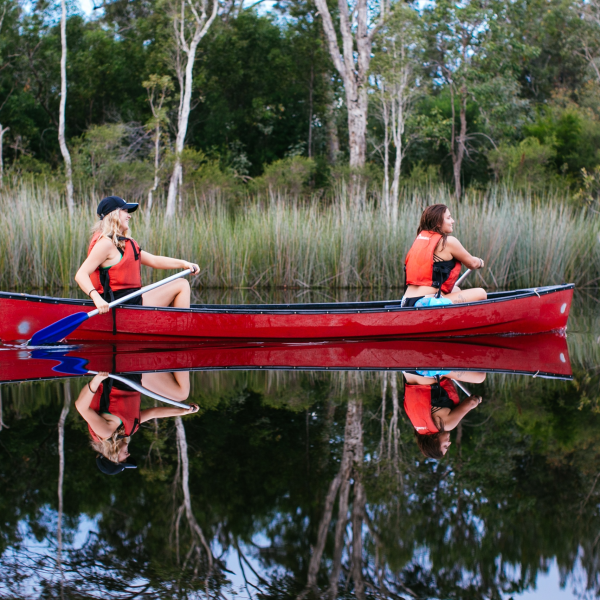2 people in canoe