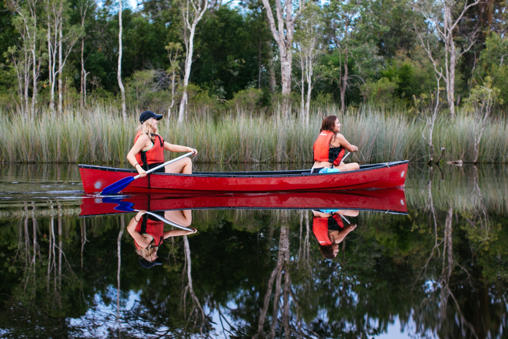 2 people in canoe
